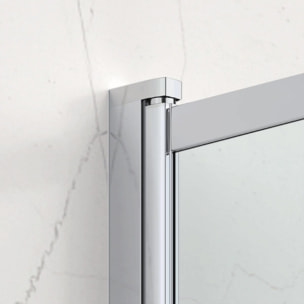 Swiss Aqua Technologies Vision 140x120 cm pare-baignoire coulissant en verre, traitement Easy Clean, chrome (SATVZVI120CRT)