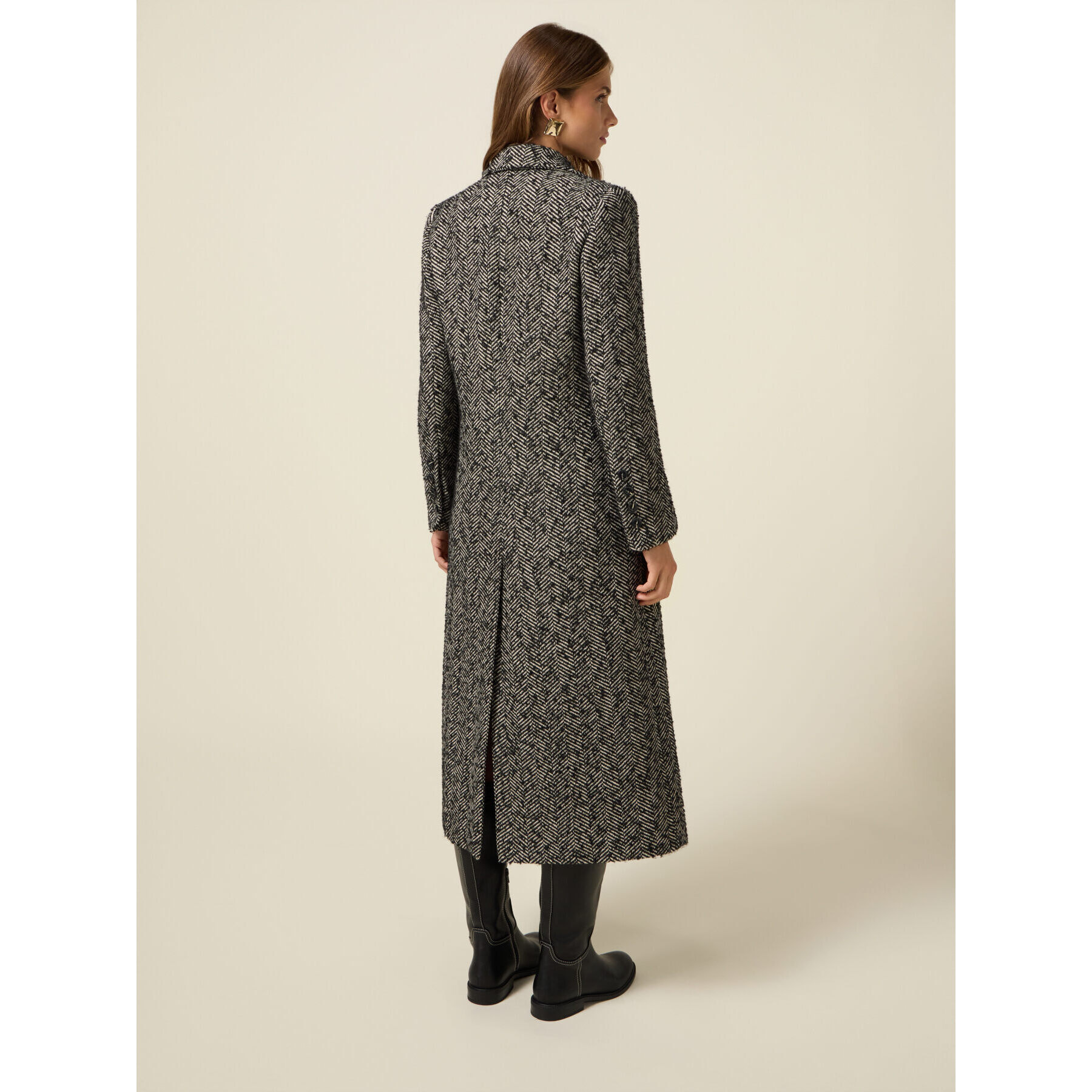 Oltre - Cappotto lungo spigato - Grigio