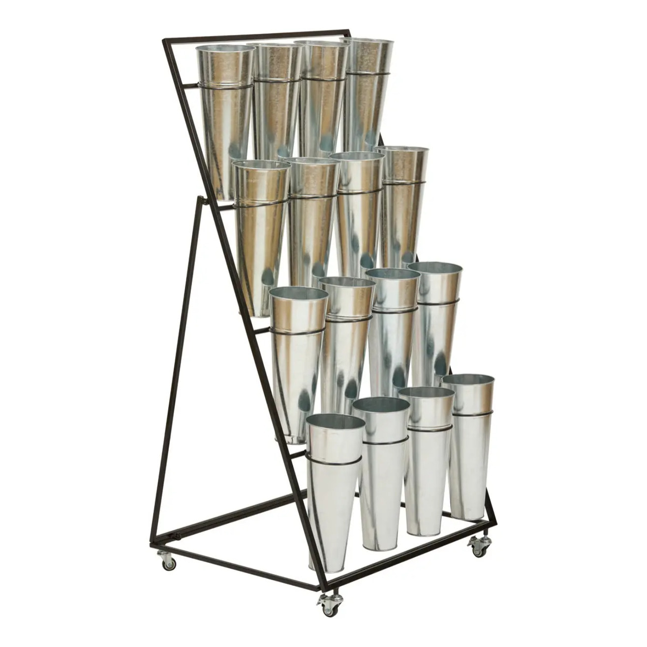 Présentoir pour 16 Fleurs Meika en Acier H149cm Argent