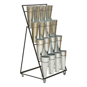 Présentoir pour 16 Fleurs Meika en Acier H149cm Argent