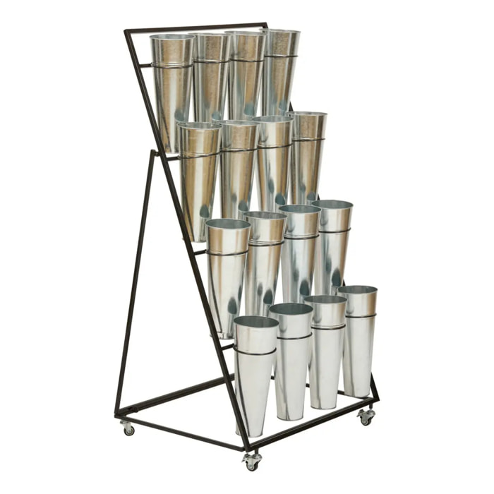 Présentoir pour 16 Fleurs Meika en Acier H149cm Argent