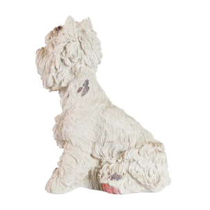 Figura Perro Westie Resina Beige 26x17x31 Cm