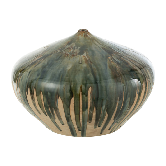 J-Line vase Bas Peinture - céramique - naturel/vert -  Ø 36 cm