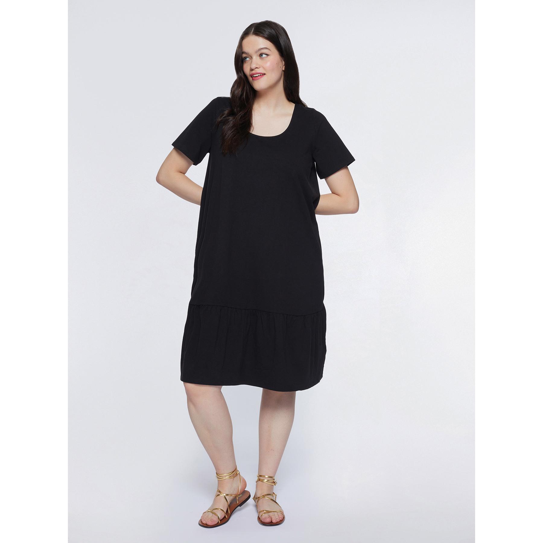 Fiorella Rubino - Vestido de tejido de punto con volante - Negro