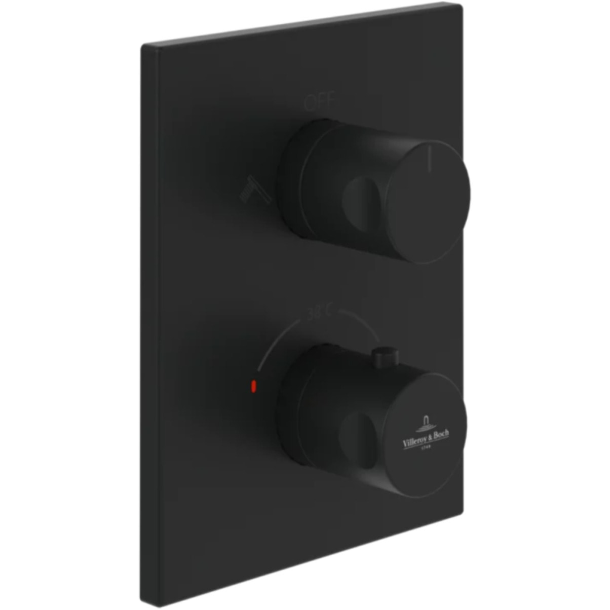 Mitigeur thermostatique encastré 2 voies Universal rectangle Noir mat