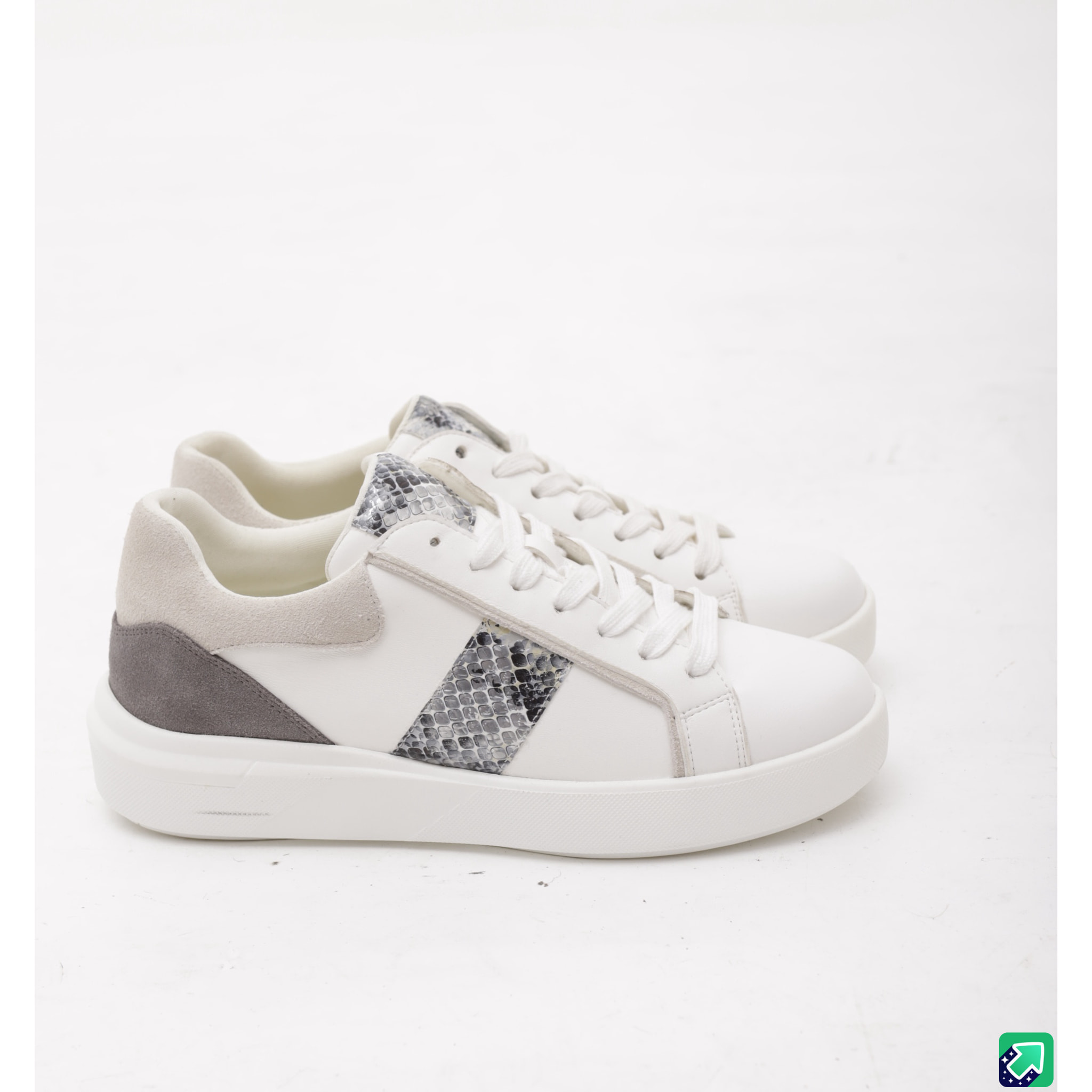 SNEAKERS PYTHON CHOCOLA' BIANCO/GRIGIO