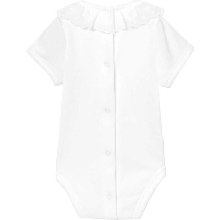 Body bebé manga corta cuello puntilla