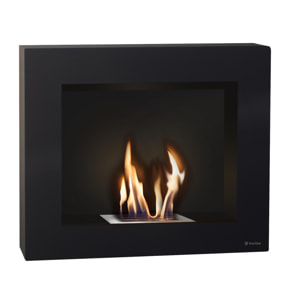 Biochimenea mural de etanol en acero color negro BESTBIO B FLAME PURLINE