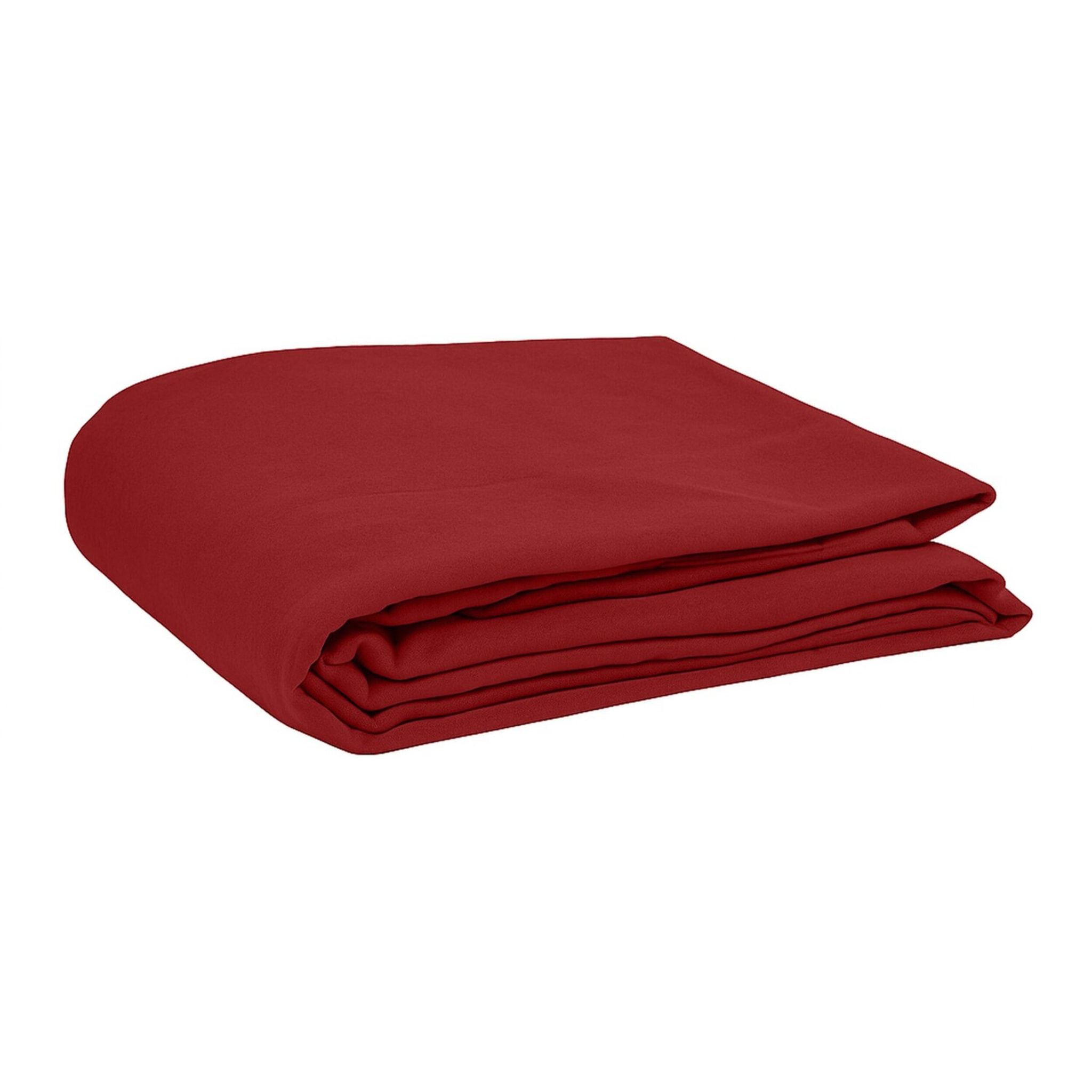 Drap plat 100% coton 57fils uni - rouge