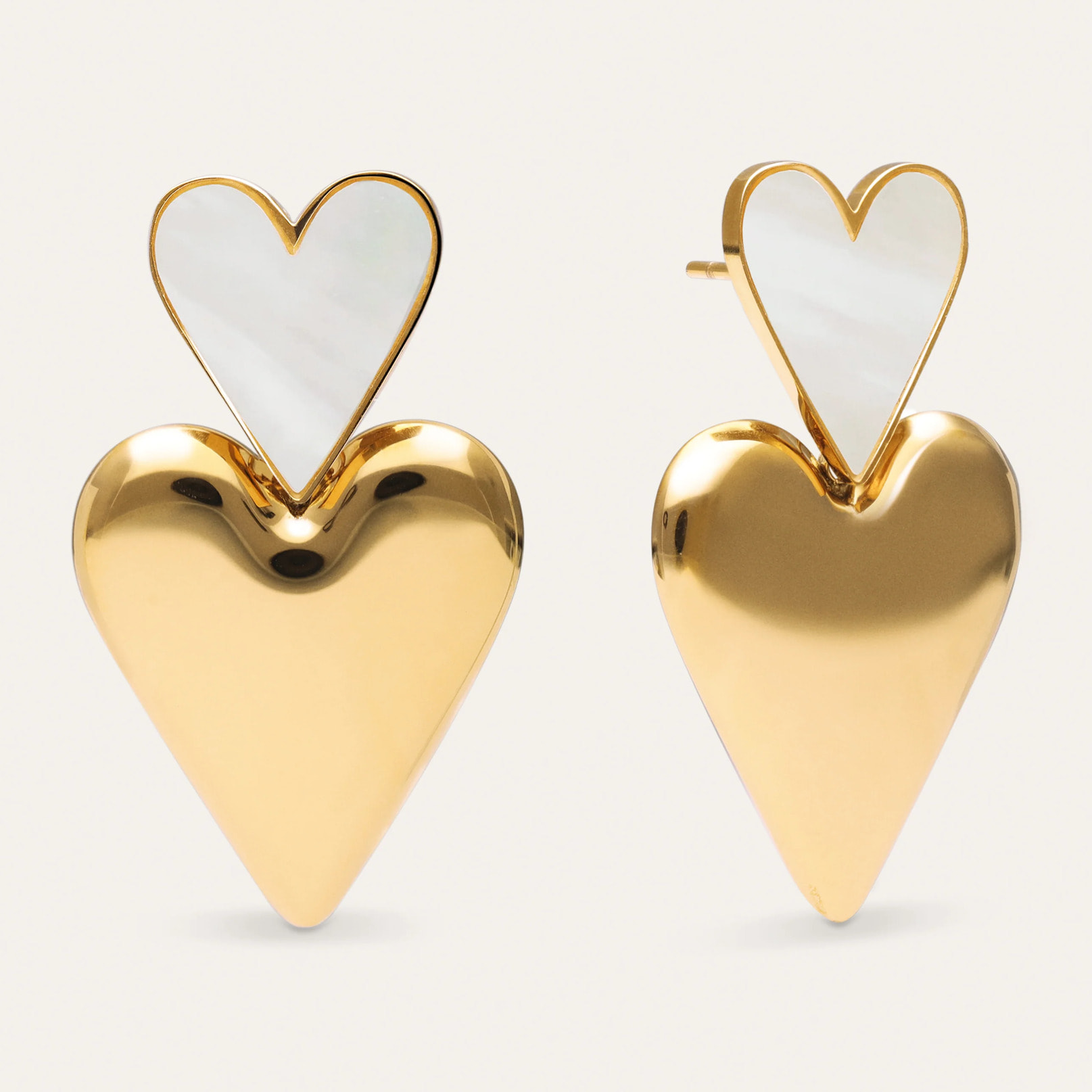 Pendientes Duo D'Amour Nácar Acero Baño Oro