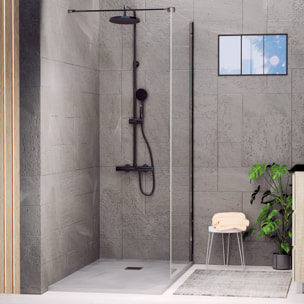 Paroi de douche Royal Noir 90cm