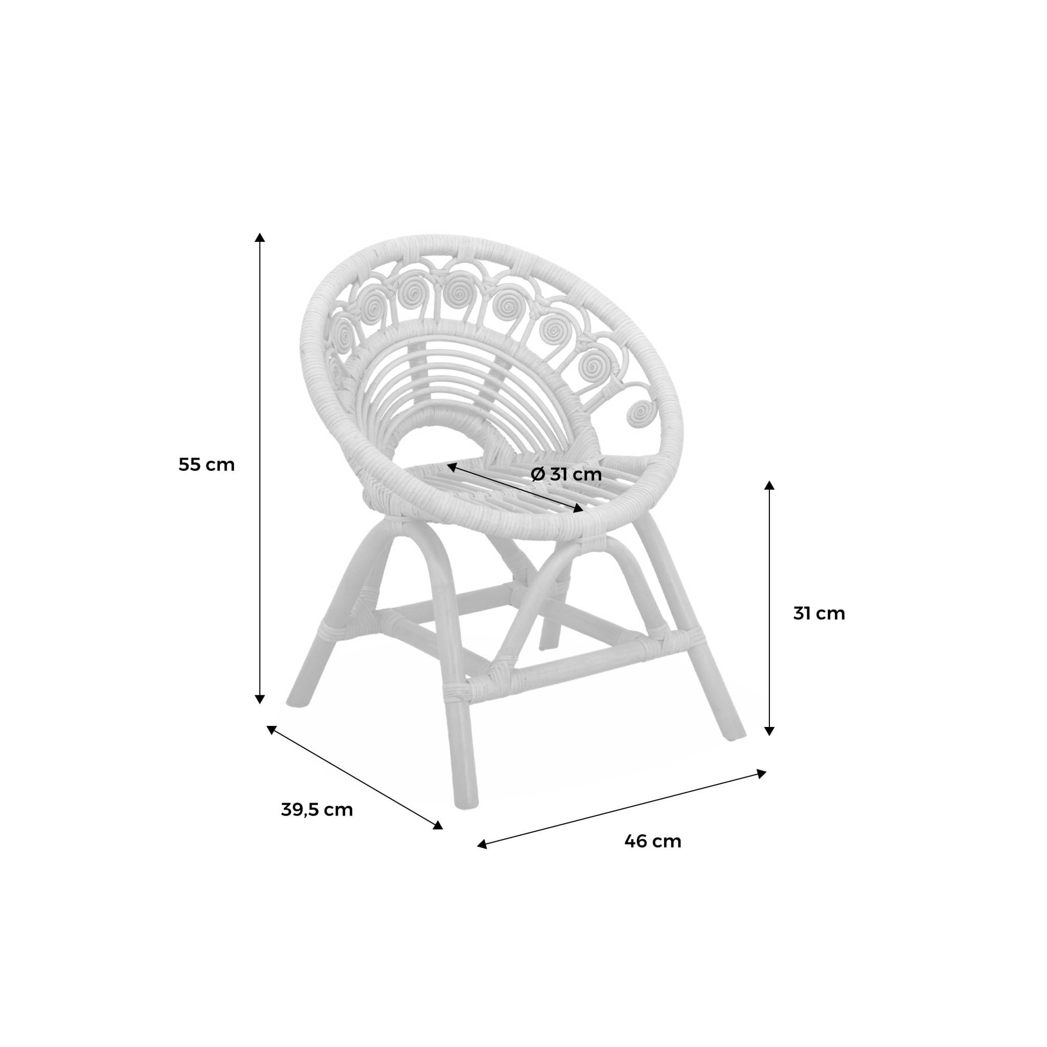 Chaise enfant en rotin Alice