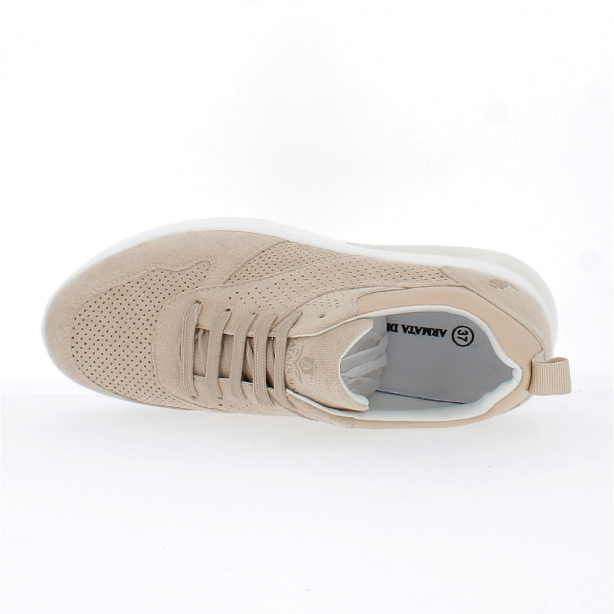 Armata di Mare Scarpe Donna Sneakers Casual con la Zeppa con Soletta Rimovibile in Memory Foam AMD S22H1017 Beige