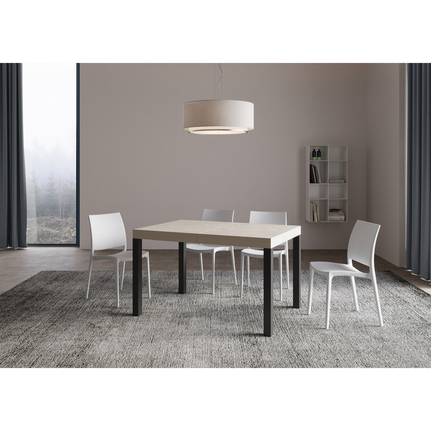 Mesa extensible 80x140/224 cm Everyday Cachemira estructura Antracita