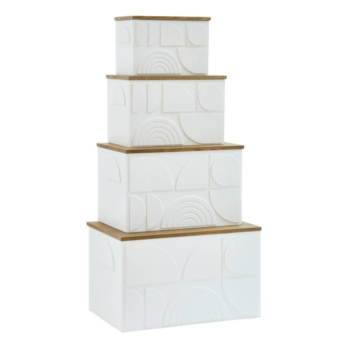 Lot de 4 malles Catalina blanc