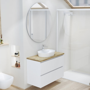 Ensemble de salle de bain NORDIK Alday, 100cm, Blanc Mat