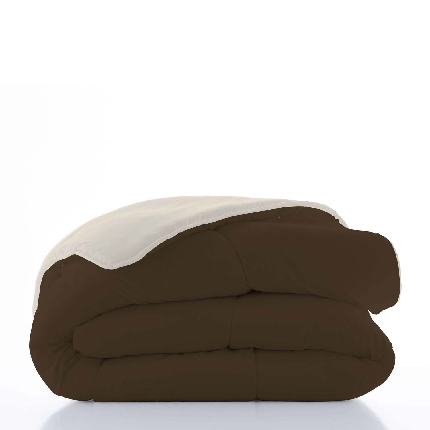 Naturals - Edredón Bicolor - 300 Gr - 100% Microfibra Poliéster - Marrón/Vainilla