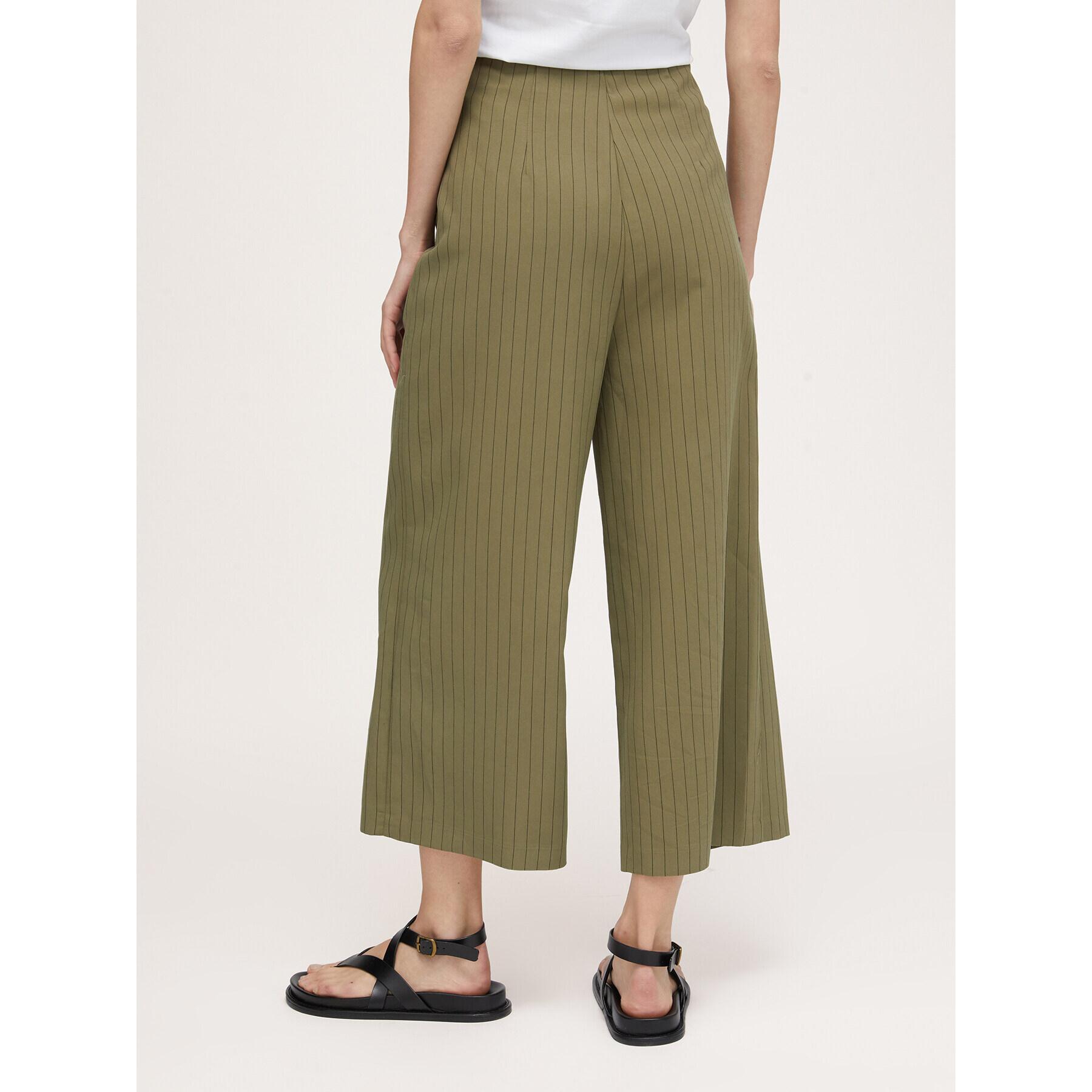 Motivi - Pantaloni cropped gessati - Verde