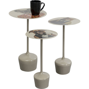 Tables d'appoint animaux costumes set de 3 Kare Design