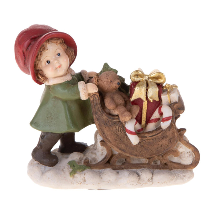 Bimba con slitta pacchi dono - Pezzi 3 - ROSSO - Bianchi Dino SpA