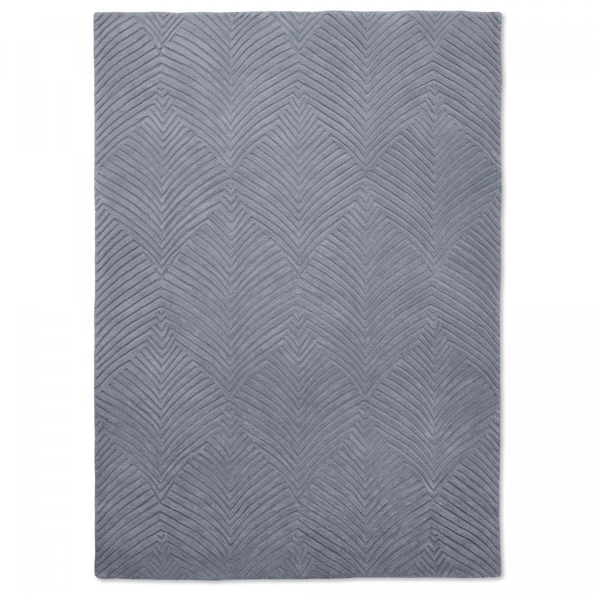 Tapis salon et chambre fait à la main en laine motif faux uni QUITA