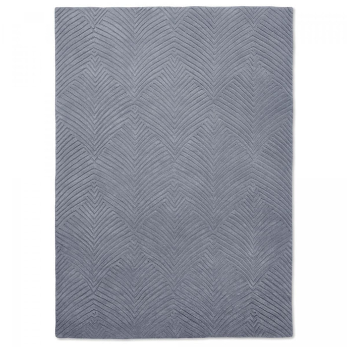 Tapis salon et chambre fait à la main en laine motif faux uni QUITA