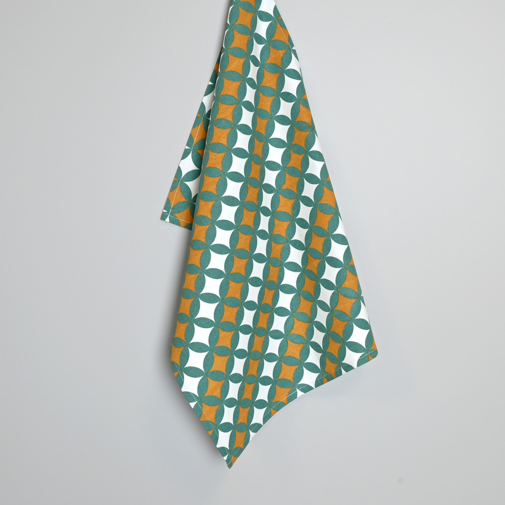 Torchons de cuisine motifs graphiques en coton - Vert