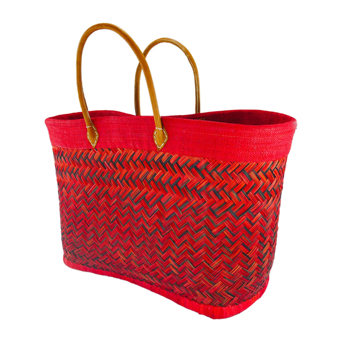 Panier artisanal de Madagascar - Antaly GM Rouge