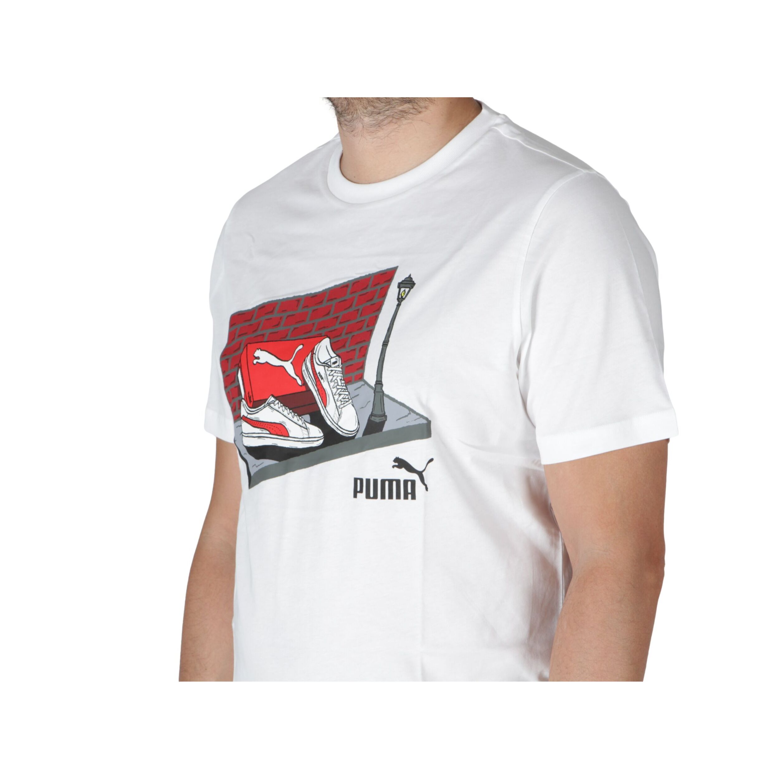 T-Shirt Puma Graphics Sneaker Box Tee White Bianco