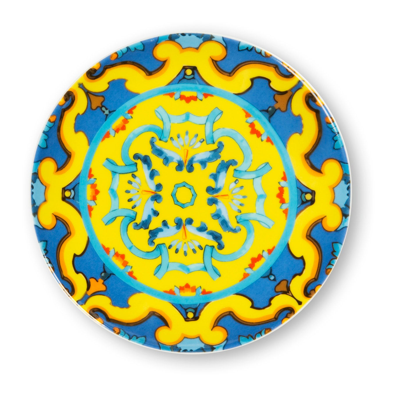 Set de 6 assiettes apéritif en porcelaine Excelsa – Trinacria, Multicolore