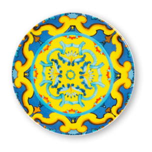 Set de 6 assiettes apéritif en porcelaine Excelsa – Trinacria, Multicolore