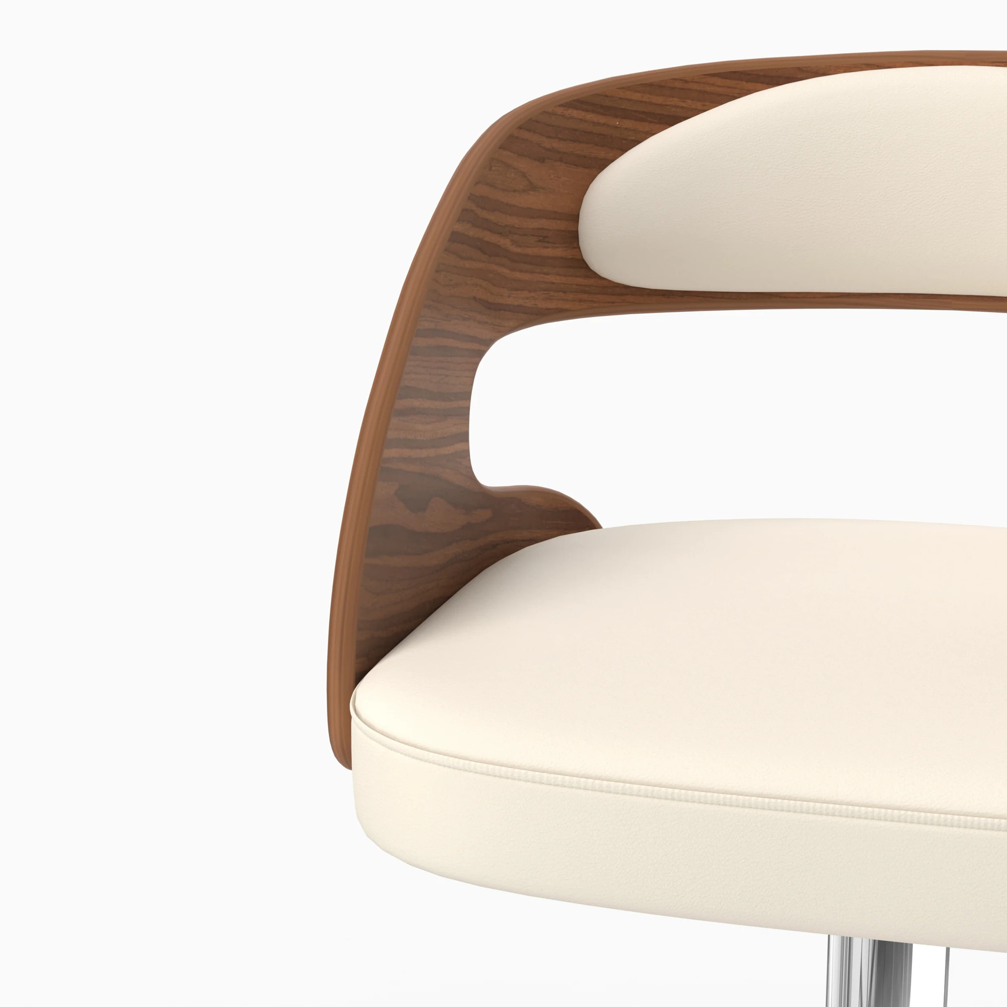 Chaise de bar réglable 62/84 cm en cuir synthétique blanc - Louis