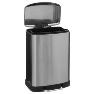 Poubelle à pédale métal 50L Inox Ariane