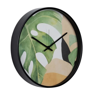 Reloj Pared Metal Natural Hojas 40x4,5x40 Cm