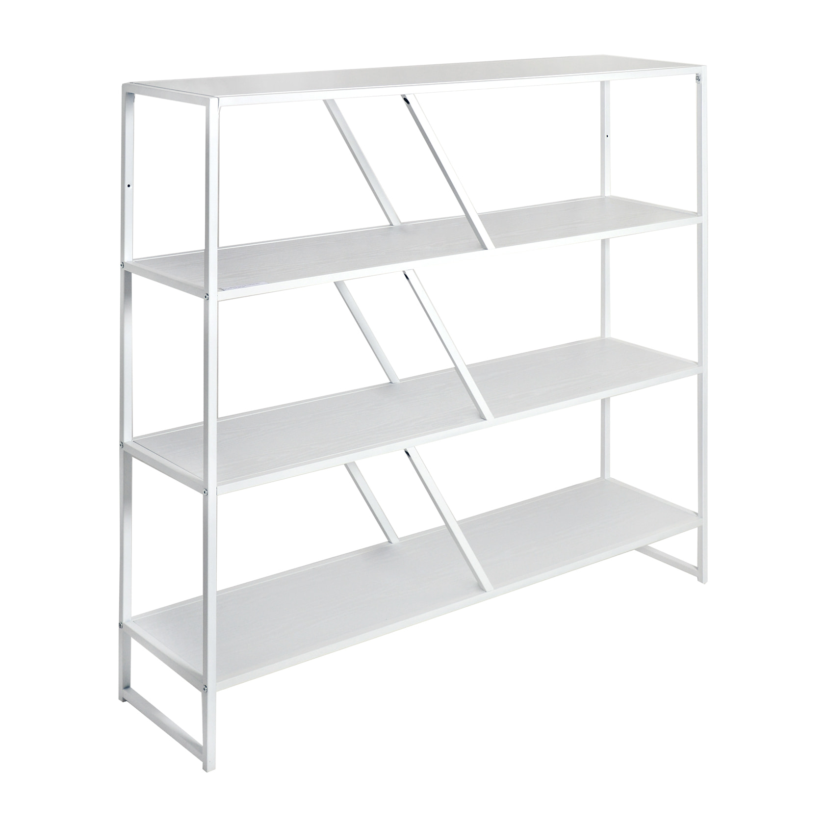 Libreria Otis Plus 4 Ripiani Met. Bianco Bordo Pvc