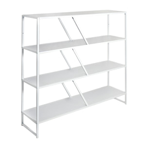 Libreria Otis Plus 4 Ripiani Met. Bianco Bordo Pvc