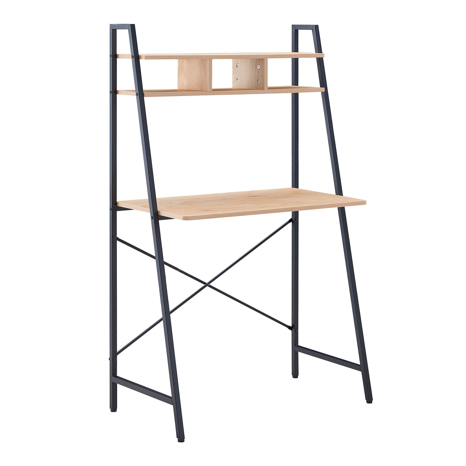 Donnie - scrivania in legno e metallo con ripiano - 84x44x142 cm