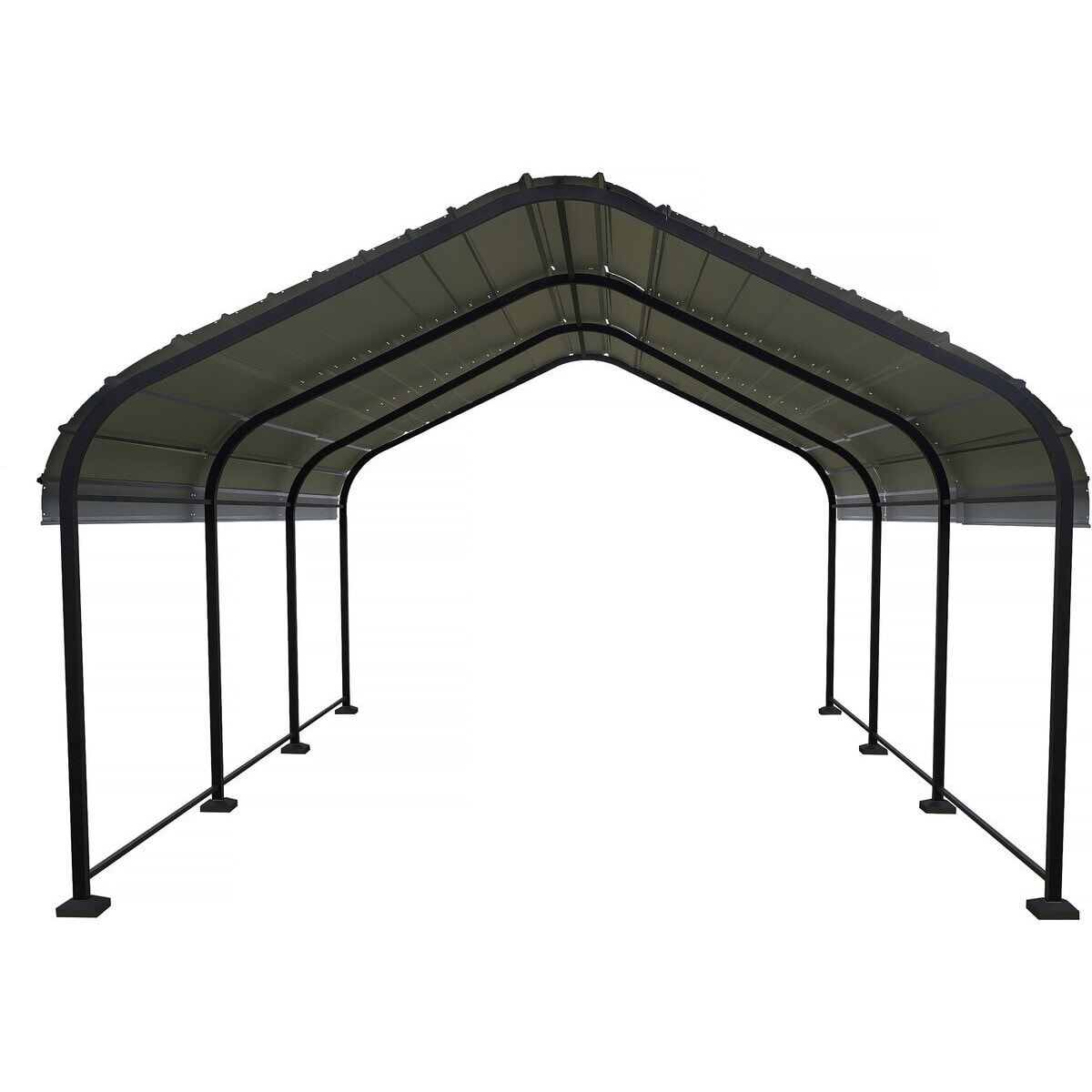Carport abri de voiture en métal "Phoenix" - 13,5 m² - Gris