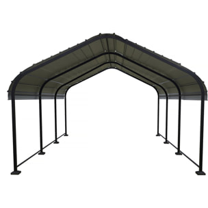 Carport abri de voiture en métal "Phoenix" - 13,5 m² - Gris