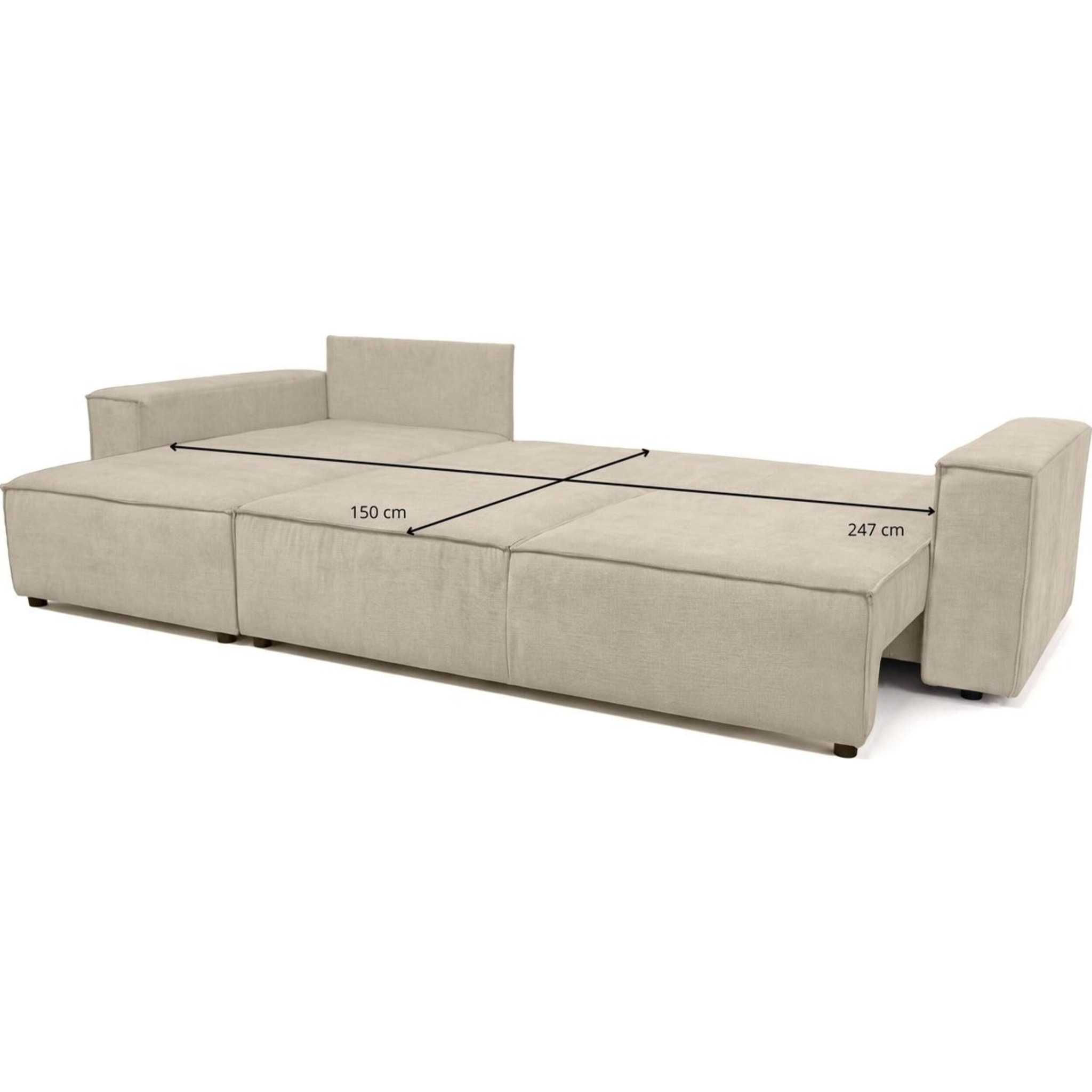 Canapé d'angle convertible 5 places en tissu chenille - HARPER