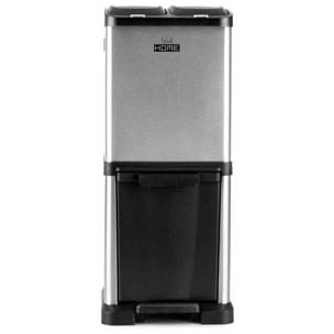 Cubo de reciclaje ecológico 32 litros de 3 compartimentos (2 de 8 l + 1 de 16 l), reciclaje de basura / cubos de reciclaje, gran capacidad, para papel