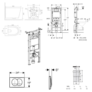 Duofix UP100 Pack WC bâti + WC suspendu sans bride avec abattant SoftClose Ceramia + plaque blanche (GEBCE14WT02MAN-FR)