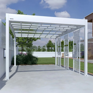 Carport voiture aluminium Blanc Trigano - LIBECCIO + 3 claustras