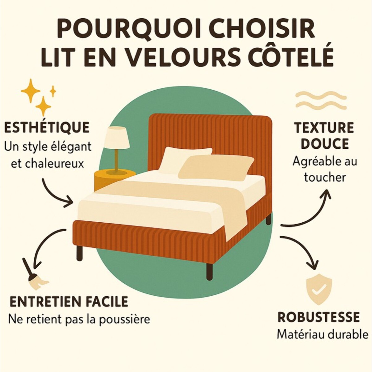 Lit Colisée avec tête de lit| Robuste et confortable | Montage simple rapide | Velours Côtelé | Gris clair