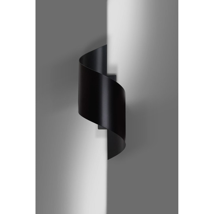 Lampada a parete Spiner in acciaio nero opaco