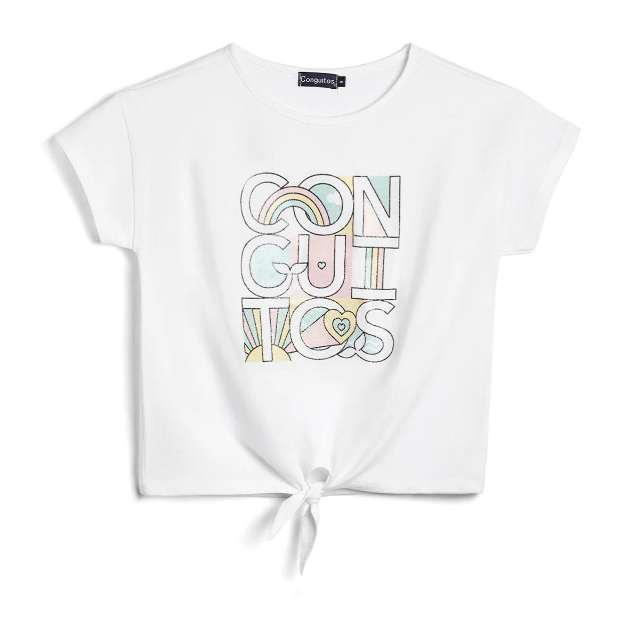 Camiseta de Niña Estampado Unicornio Blanco