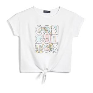 Camiseta de Niña Estampado Unicornio Blanco
