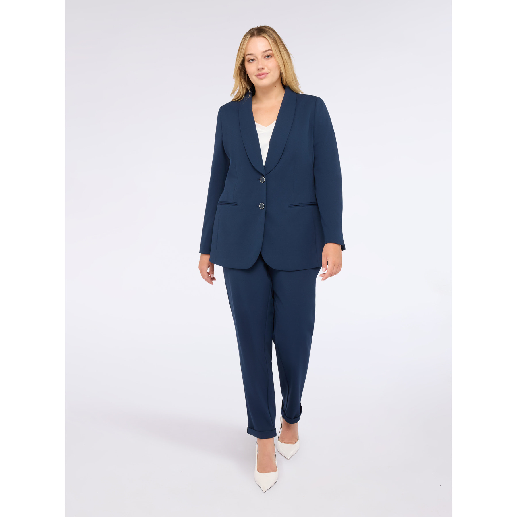 Fiorella Rubino - Joggers in tessuto stretch con coulisse - Blu