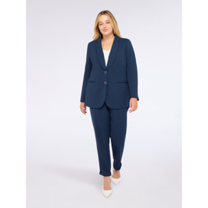 Fiorella Rubino - Joggers in tessuto stretch con coulisse - Blu