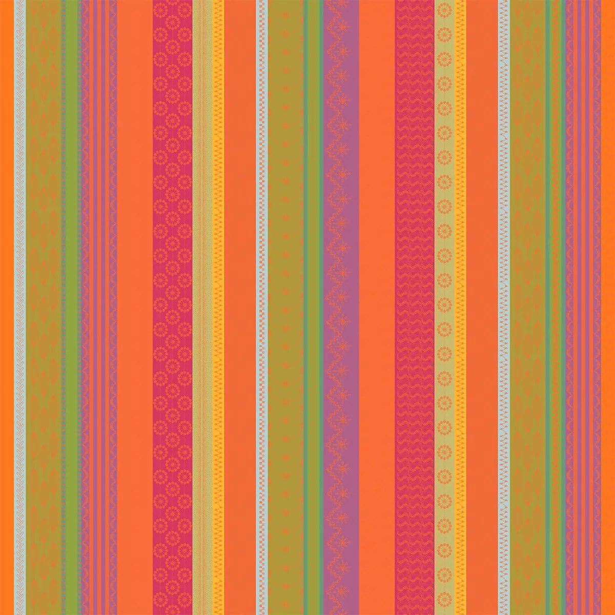 Nappe pur coton motif jacquard multicolore Mille broderies samba